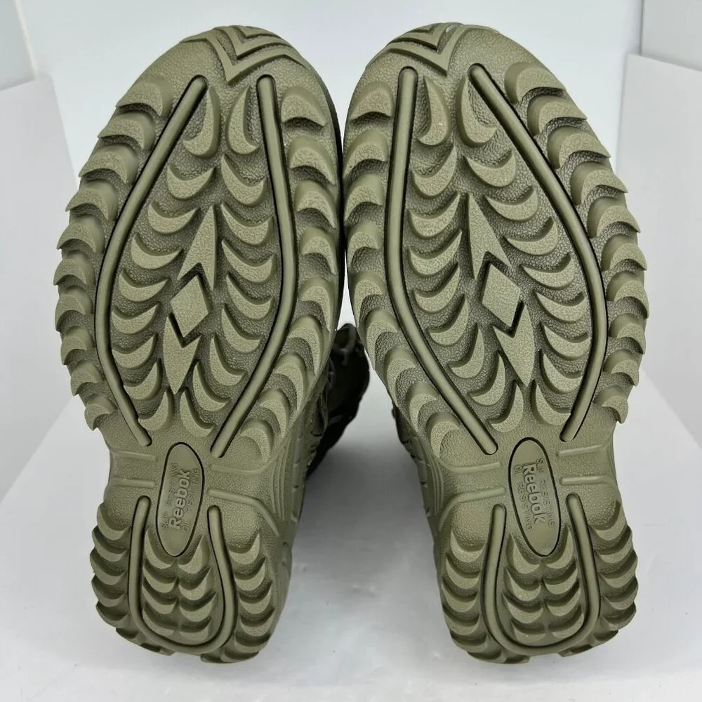 Reebok Mens RB8990 Sage Green Rapid Response With Zipper Size 14M Tactical Boots